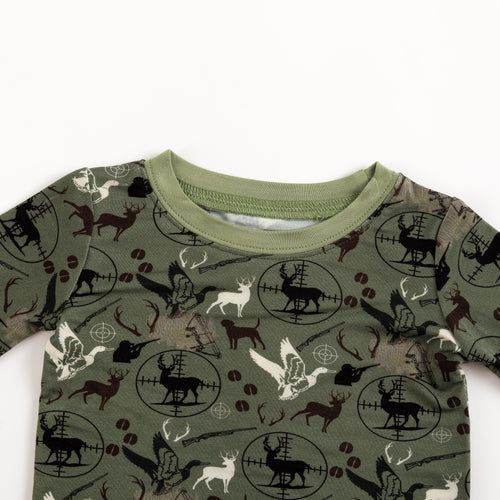 Bamboo Kids Two-Piece Pajama Set Christmas Hunting Animal