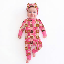 Bamboo Baby Convertible Zipper Romper Pajamas Sweet Utility Blossom
