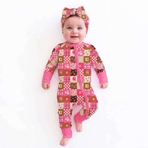 Bamboo Baby Convertible Zipper Romper Pajamas Sweet Utility Blossom