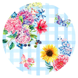 Gingham Garden Bouquet Bamboo Blanket