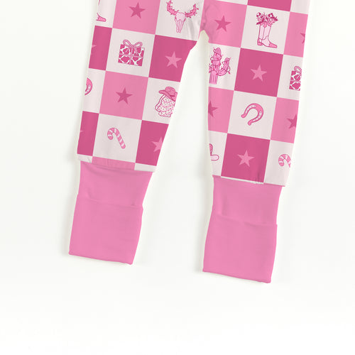 Bamboo Baby Zipper Romper Pajama Christmas Cowgirl Checkerboard