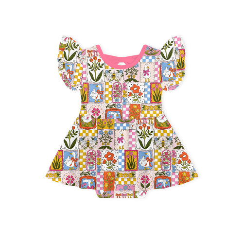 Baby Vintage Goose Garden Bamboo Short Sleeves Dress