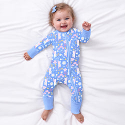 Baby Garden Bunny Blossom Bamboo Zipper Pajama Romper