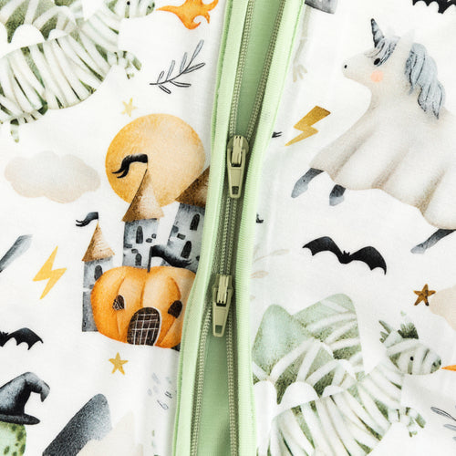 Halloween Unicorn Baby Bamboo Zipper Romper Pajamas