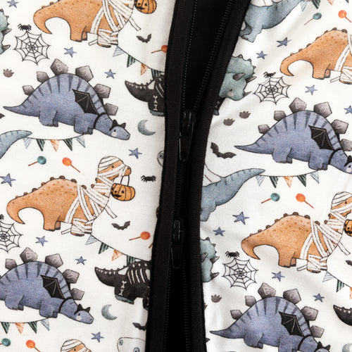 Cartoon Cute Dinosaur Baby Bamboo Zipper Romper Pajamas