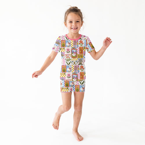 Vintage Goose Garden Kids Bamboo Two-Piece Pajama Short Sleeve Set