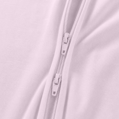 Baby Soft Pink Solid Bamboo Zipper Romper Pajamas