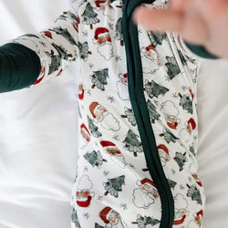 Bamboo Baby Zipper Romper Pajama Santa Claus Christmas Tree