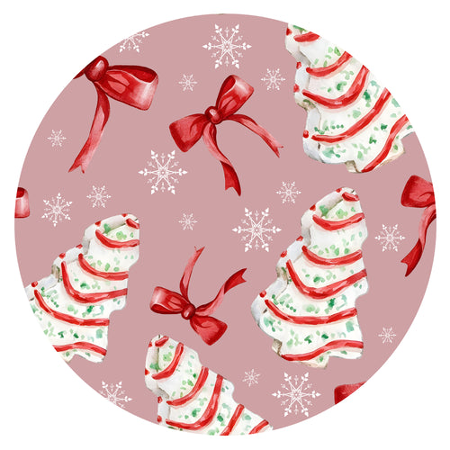 Christmas Pink Tree Cakes and Bows Kids Two-Piece Pajama Set