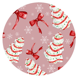 Christmas Pink Tree Cakes and Bows Bamboo Baby Bib
