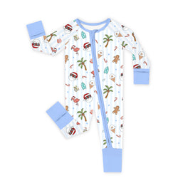 Bamboo Baby Zipper Romper Pajama Christmas Tropical Holiday