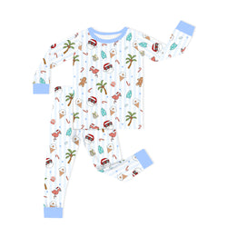 Bamboo Kids Two-Piece Pajama Set Christmas Tropical Holiday