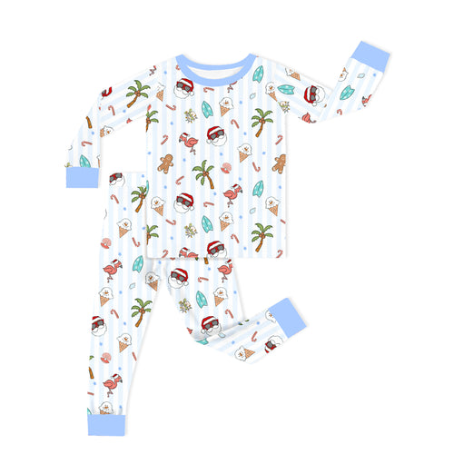 Bamboo Kids Two-Piece Pajama Set Christmas Tropical Holiday
