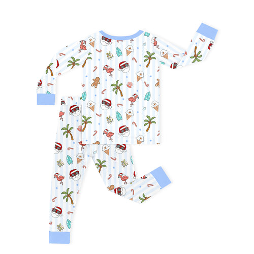 Bamboo Kids Two-Piece Pajama Set Christmas Tropical Holiday