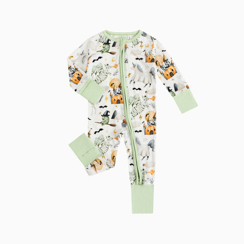 Halloween Unicorn Baby Bamboo Zipper Romper Pajamas
