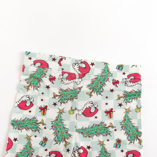 Bamboo Kids Two-Piece Set Christmas Tree Santa Hat Plaid