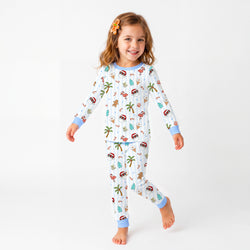 Bamboo Kids Two-Piece Pajama Set Christmas Tropical Holiday