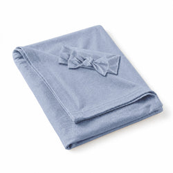 Baby Greyish Misty Blue Bamboo Knotted Gown with Hat Set