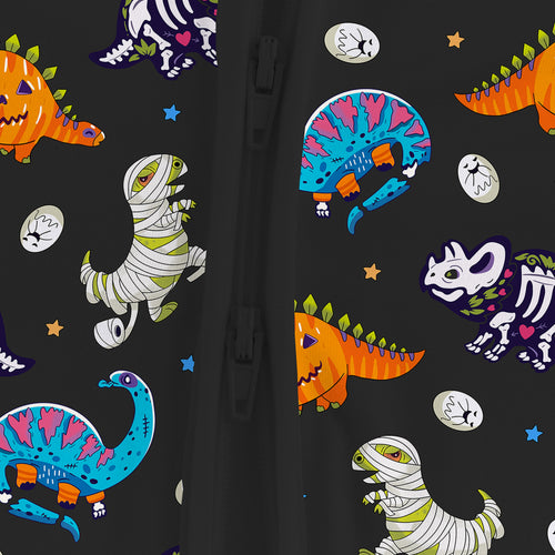 Halloween Spooky Dino Baby Bamboo Zipper Pajama Romper