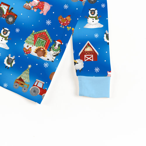 Bamboo Kids Two-Piece Pajama Set Christmas Western Barnyard Animals