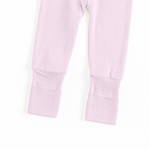 Baby Soft Pink Solid Bamboo Zipper Romper Pajamas