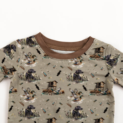 Thatched Cottage and Rural Dog Kids Bamboo Two-Piece Pajama Set