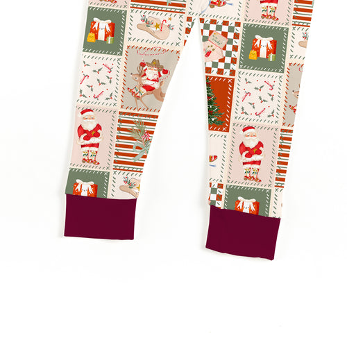 Bamboo Kids Two-Piece Pajama Set Christmas Western Patchwork