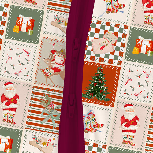 Bamboo Baby Zipper Romper Pajama Christmas Western Patchwork