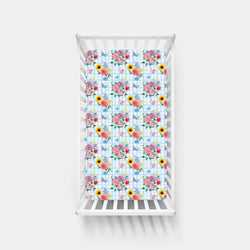 Gingham Garden Bouquet Bamboo Fitted Crib Sheet