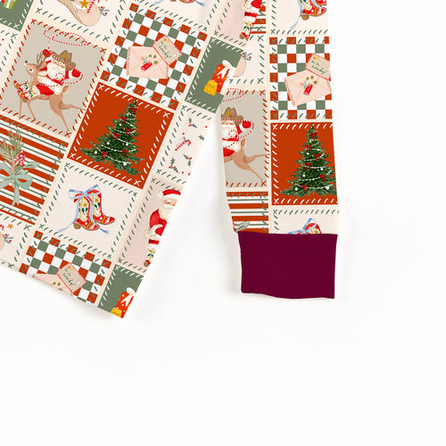 Bamboo Kids Two-Piece Pajama Set Christmas Western Patchwork