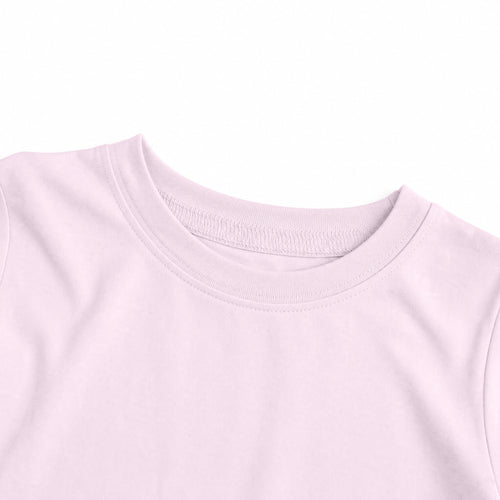 Kids Soft Pink Solid Two-Piece Pajama Set