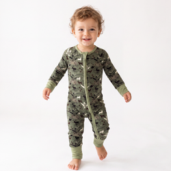 Bamboo Baby Zipper Romper Pajama Christmas Hunting Animal