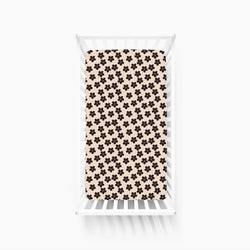 Black Daisy Bamboo Fitted Crib Sheet