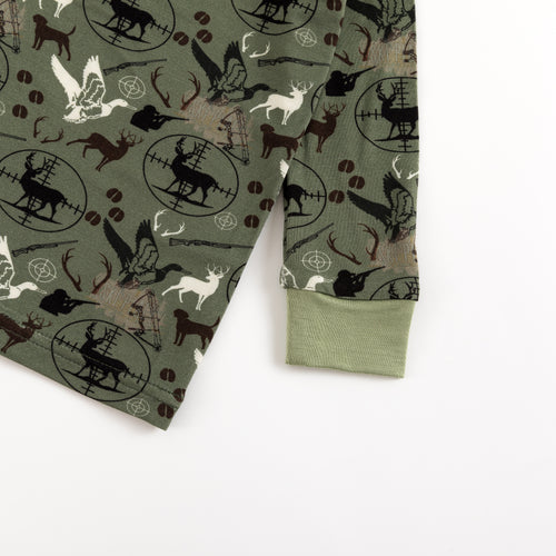 Bamboo Kids Two-Piece Pajama Set Christmas Hunting Animal