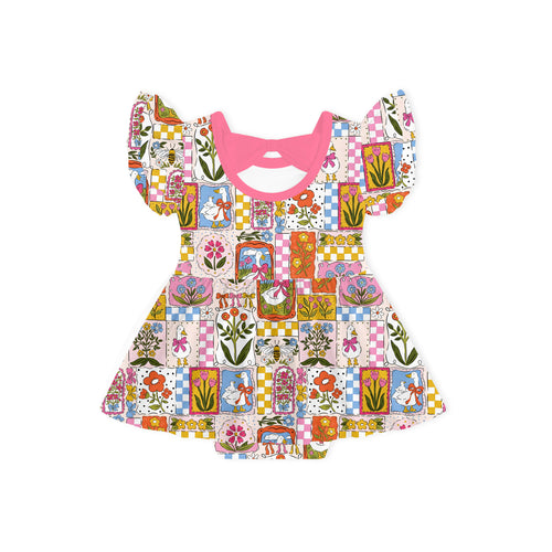Baby Vintage Goose Garden Bamboo Short Sleeves Dress