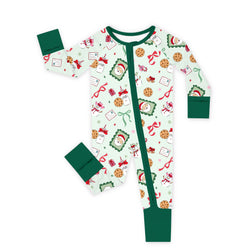 Bamboo Baby Zipper Romper Pajama Christmas Santa’s Sweet Treats