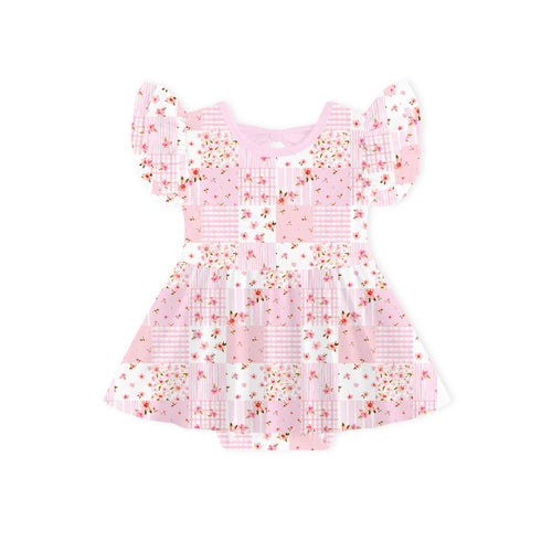 Baby Valentine Floral Quilt Bamboo Short Sleeves Dress