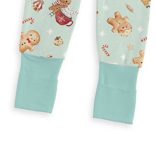 Christmas Gingerbread Sweet Bakery Baby Bamboo Zipper Pajama Romper
