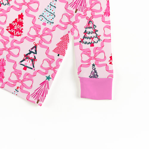 Bamboo Kids Two-Piece Set Christmas Coquette Bow Trees