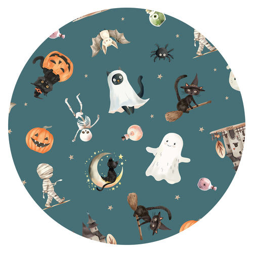Halloween Spooky Ghost Pumpkin Patch Baby Bamboo Zipper Pajama Romper