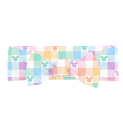Pastel Magic Check Bamboo Headband Bow