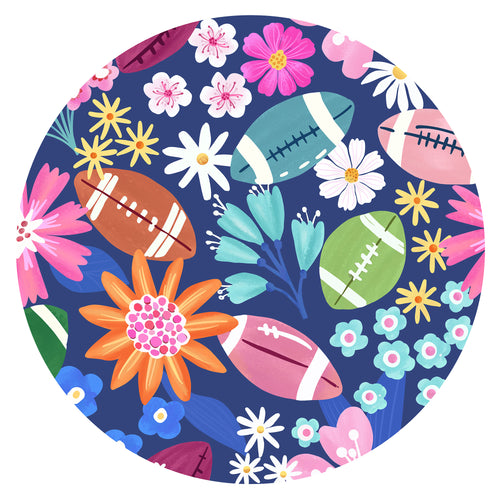 Game Day Blooms Blue Kids Bamboo Two-Piece Pajama Set