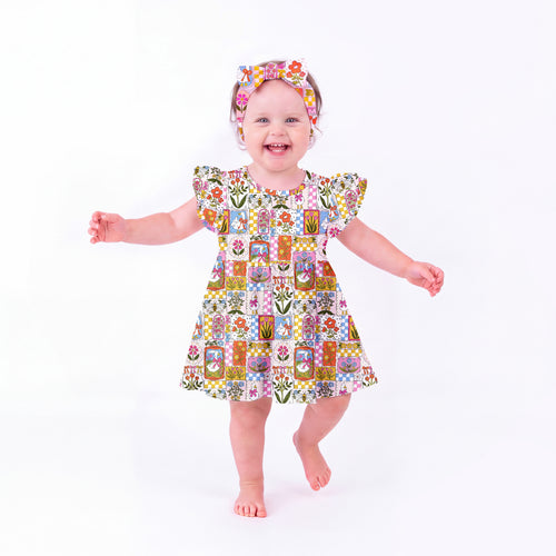 Baby Vintage Goose Garden Bamboo Short Sleeves Dress