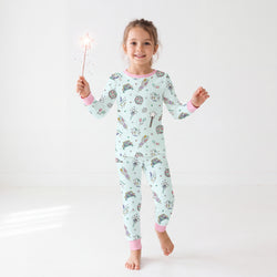 Bamboo Kids Two-Piece Pajama Set Christmas New Year Disco Party