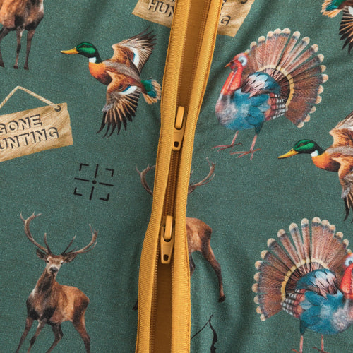 Thanksgiving peacock Baby Bamboo Zipper Romper