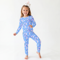 Kids Garden Bunny Blossom Bamboo Two-Piece Pajama Set
