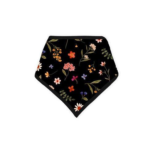 Midnight Wildflower Floral Fantasy Bamboo Baby Bib