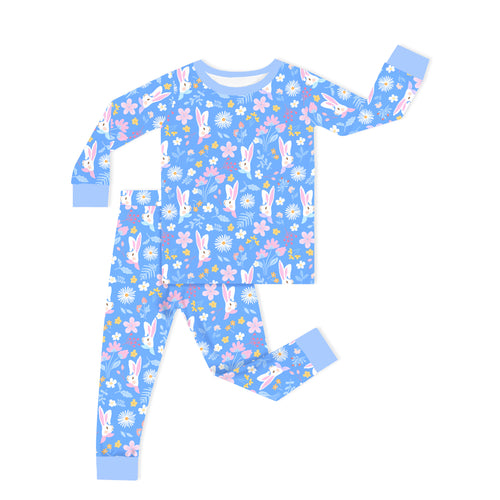Kids Garden Bunny Blossom Bamboo Two-Piece Pajama Set