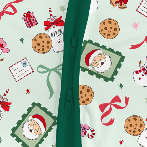 Bamboo Baby Zipper Romper Pajama Christmas Santa’s Sweet Treats