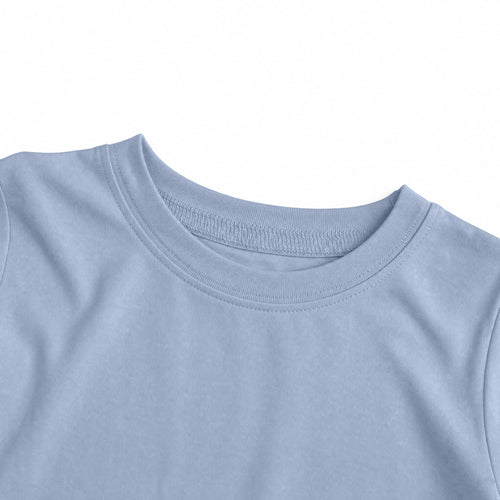 Kids Greyish Misty Blue Two-Piece Pajama Set